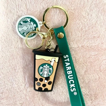 Starbucks High-quality rubber Keychain with Strap and Charm