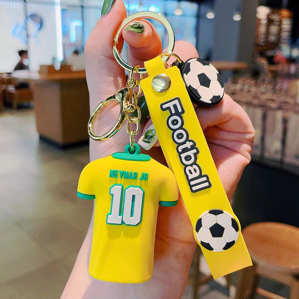 Football Players Jersey Rubber Keychain | Soccer Fan Accessory