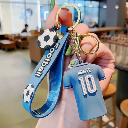 Football Players Jersey Rubber Keychain | Soccer Fan Accessory