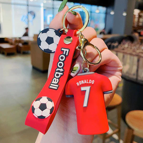 Football Players Jersey Rubber Keychain | Soccer Fan Accessory