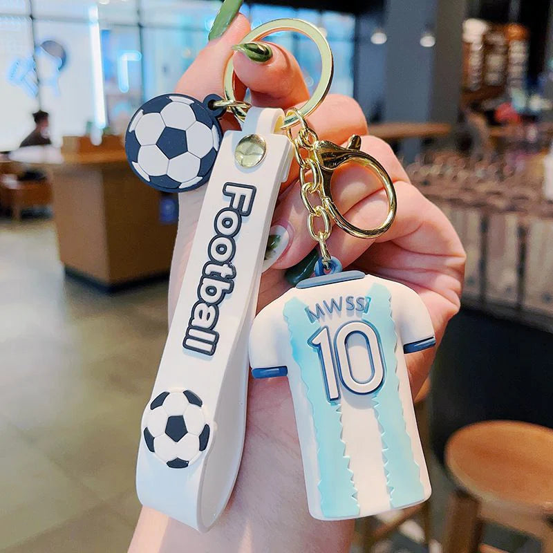 Football Players Jersey Rubber Keychain | Soccer Fan Accessory