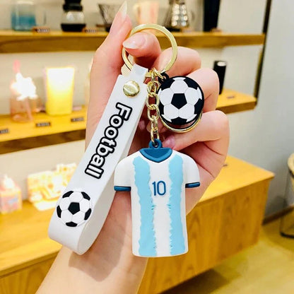 Football Players Jersey Rubber Keychain | Soccer Fan Accessory