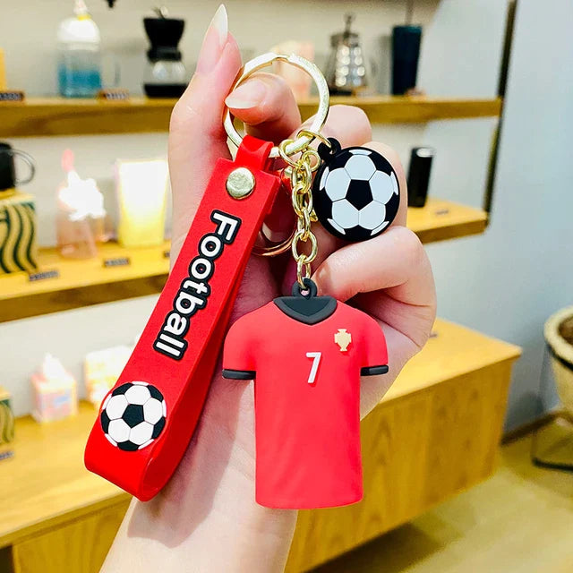 Football Players Jersey Rubber Keychain | Soccer Fan Accessory