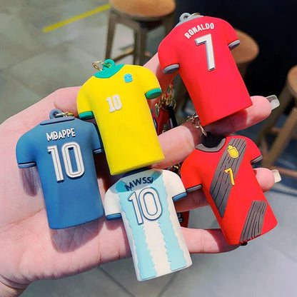 Football Players Jersey Rubber Keychain | Soccer Fan Accessory