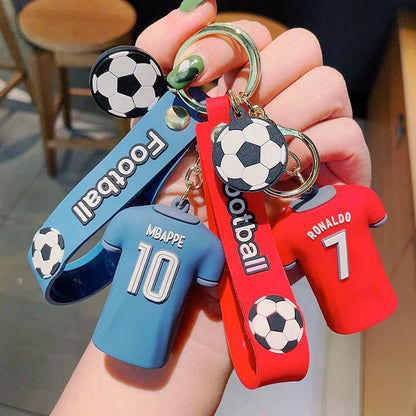 Football Players Jersey Rubber Keychain | Soccer Fan Accessory