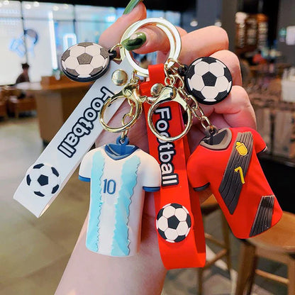 Football Players Jersey Rubber Keychain | Soccer Fan Accessory