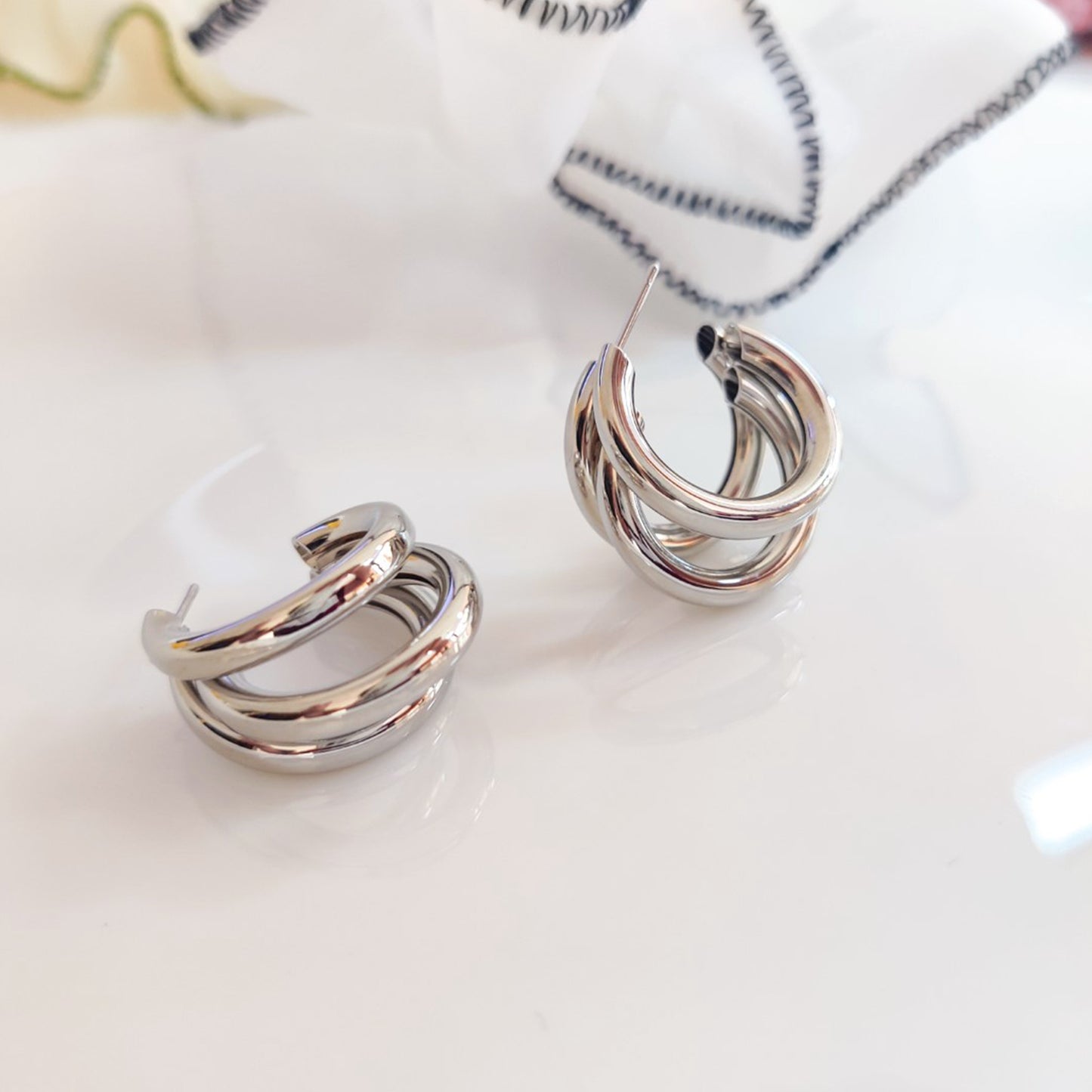 Silver Pipe Hoops