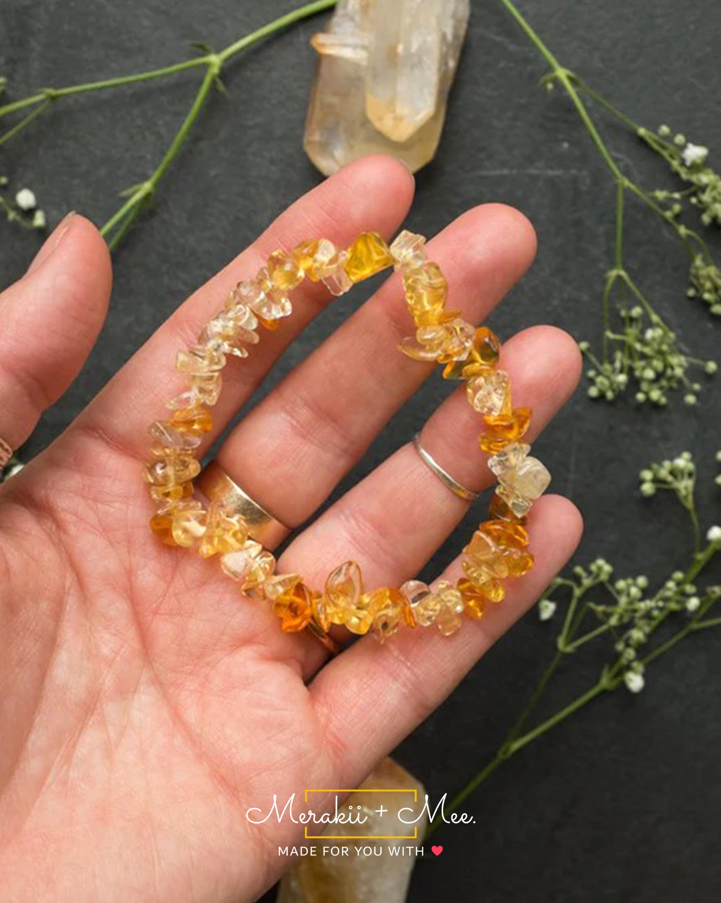 Raw citrine online crystal bracelet